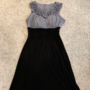 Sleeveless Black and Grey Evening Dress